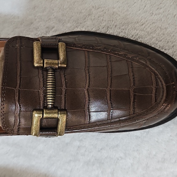 NWT Zodiac Gemma Loafer Pump w Antique Metal Bit 2 1/4" heel Caramel Croc 10M - Picture 10 of 10